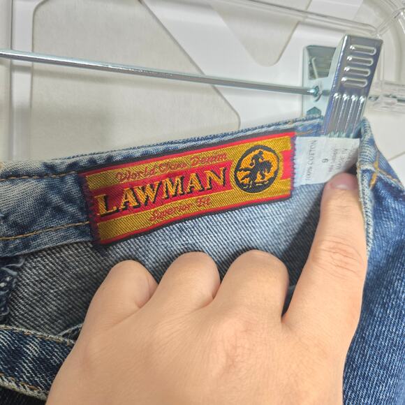 VINTAGE Lawman High Rise Key Hole Straight Fit Jeans Womens SZ 9 90s Western Mom - Picture 3 of 5